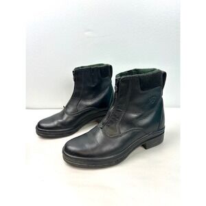 Ariat Extreme Winter Zip Paddock Boots 5.5 Black Leather Equestrian Riding 68001